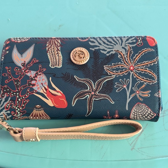 Spartina 449 Handbags - Spartina 449 Marine Life Blue and Tan Wristlet